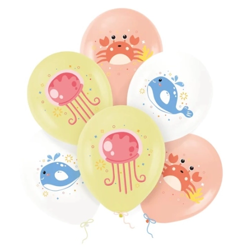 Balony dekoracja zwierzęta morskie krab mix 6x
